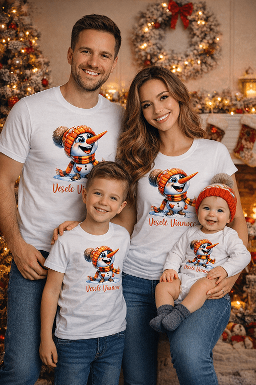 trička pre rodinu Snehuliak 4osoby mk